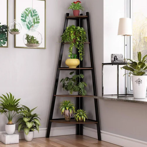 Black corner tiered plant stand