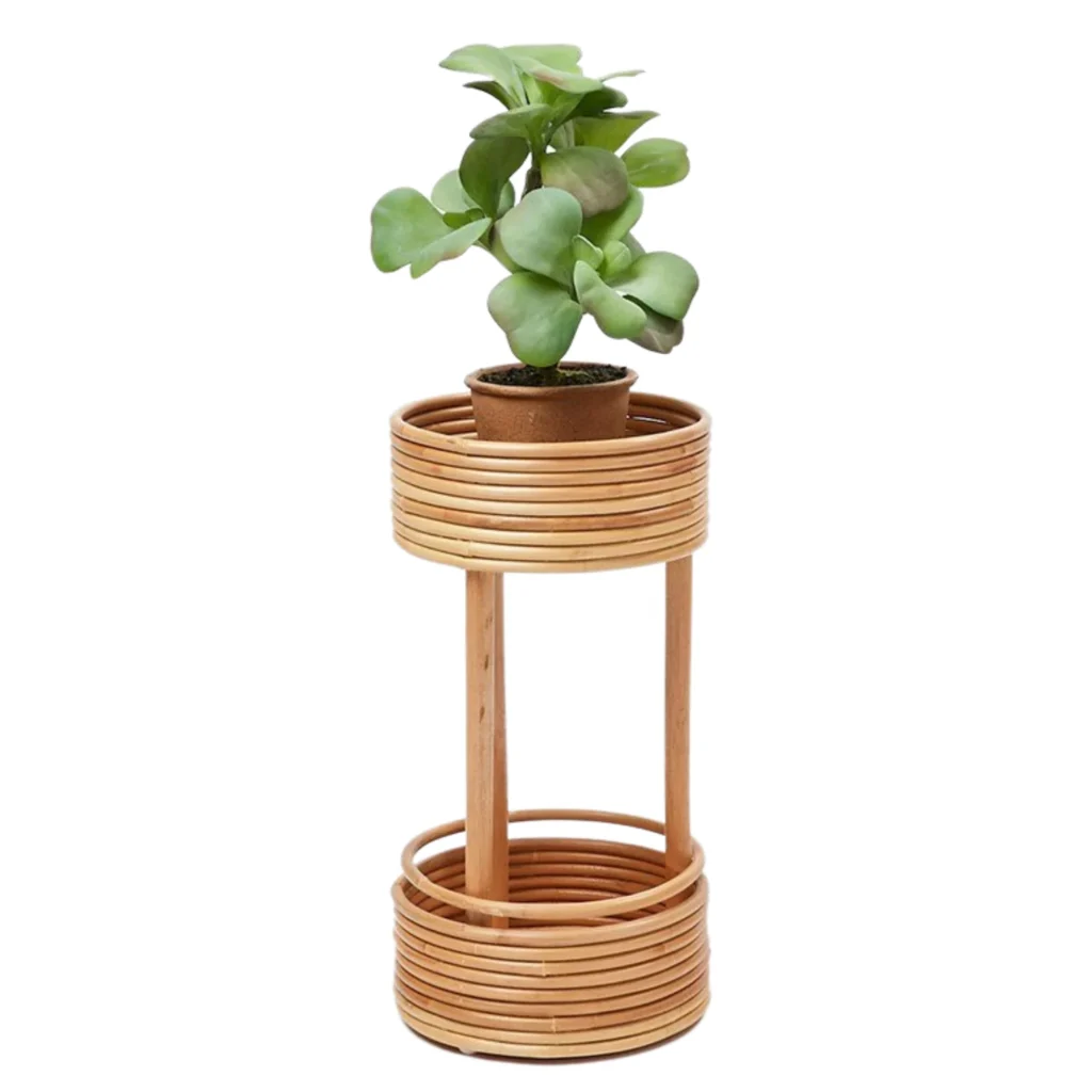 Rattan plant stand