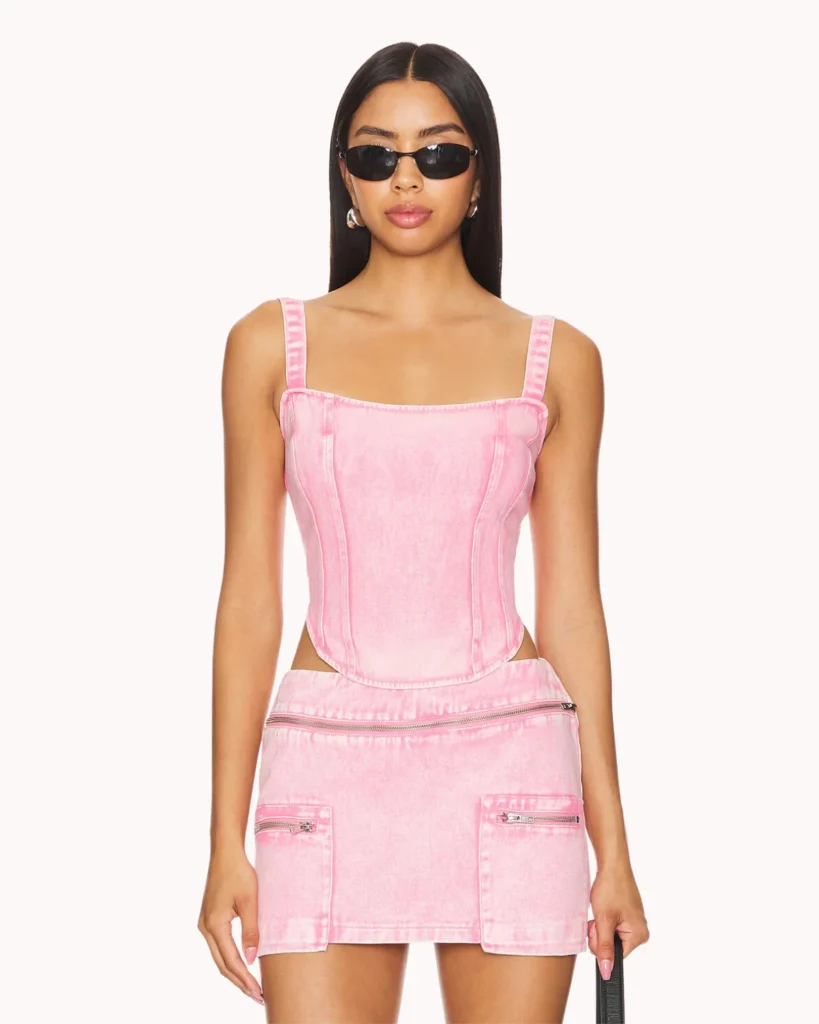 Pink corset top. Barbiecore Trend