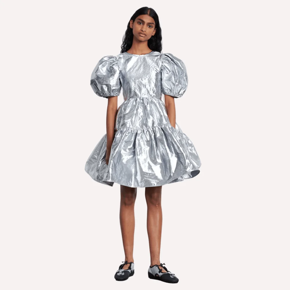 Silver+Taffeta+Minidres. mermaidcore