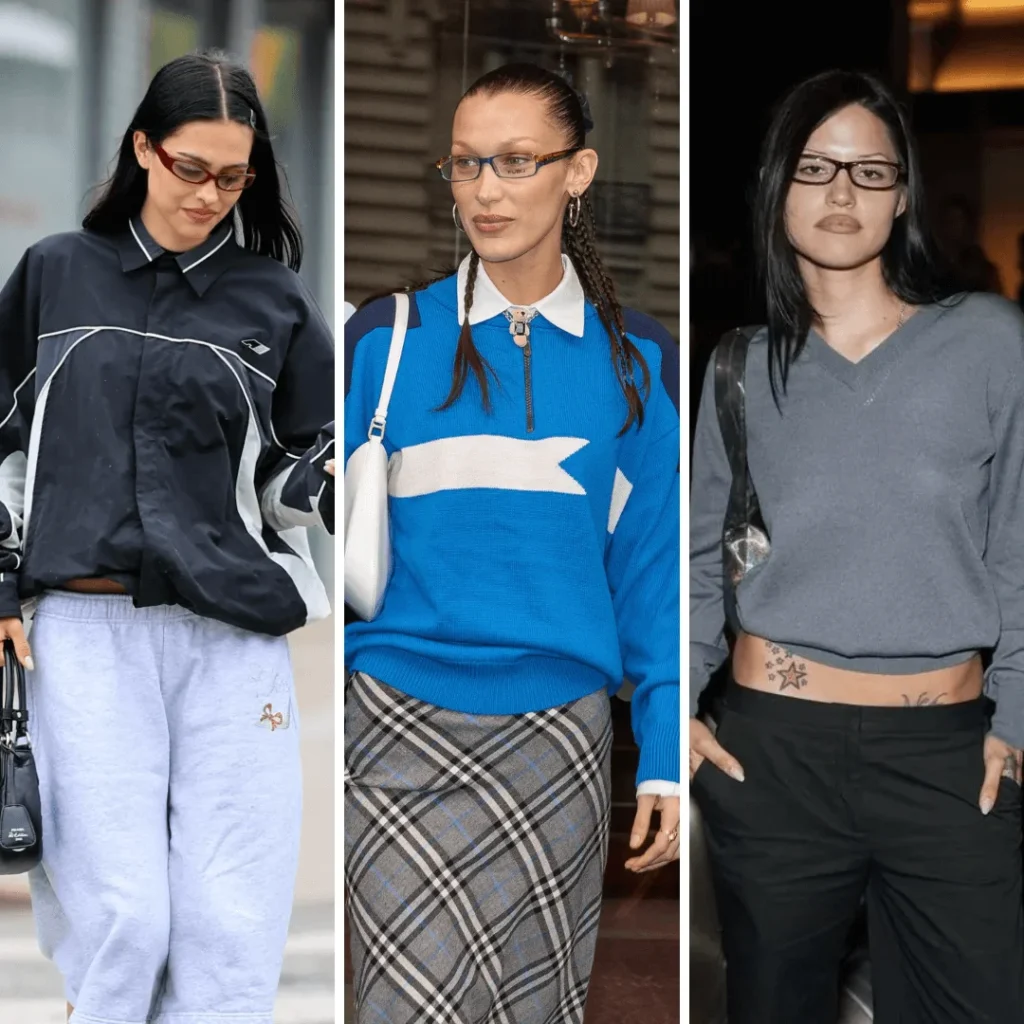 Celebrities wearing Y2K officecore trend