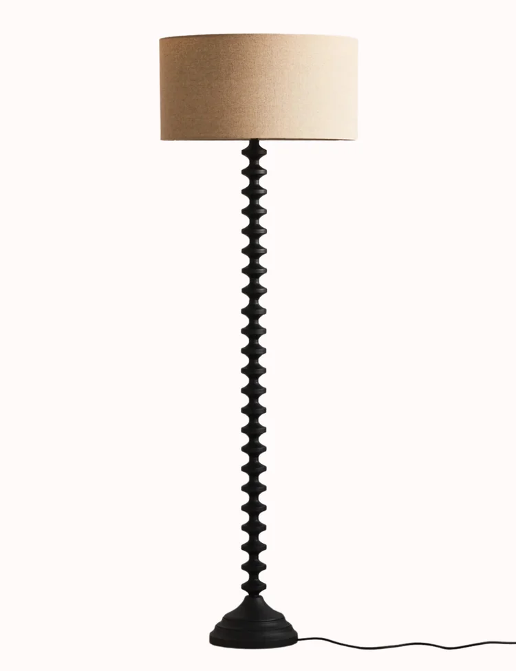 black and beige bobbin floor lamp. Bobbin Homeware