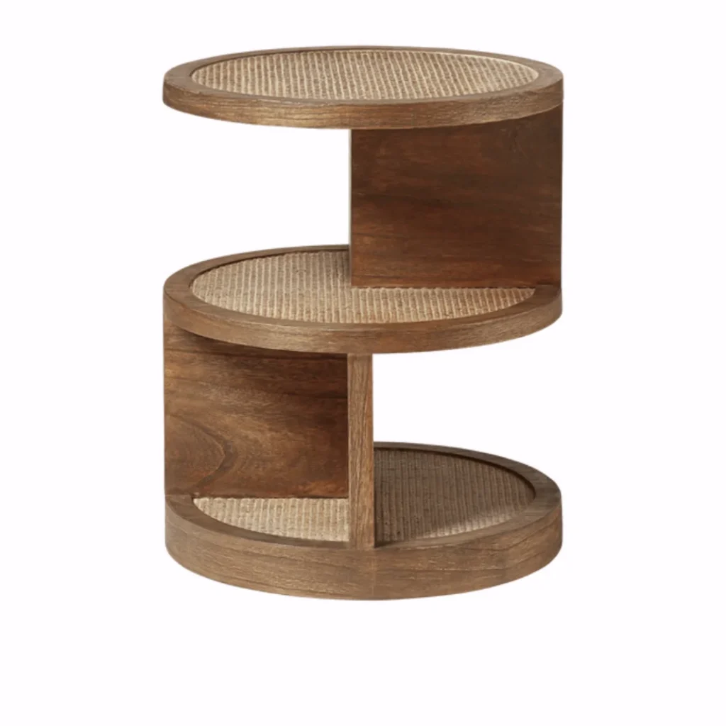 wooden side table. hygge decor