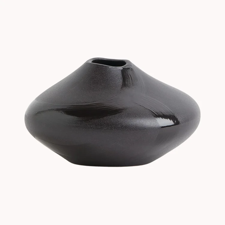 black asymmetric vase. western gothic homeware