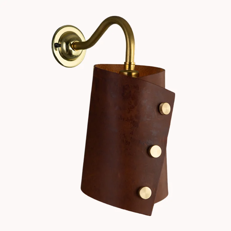 dark leather wall sconce