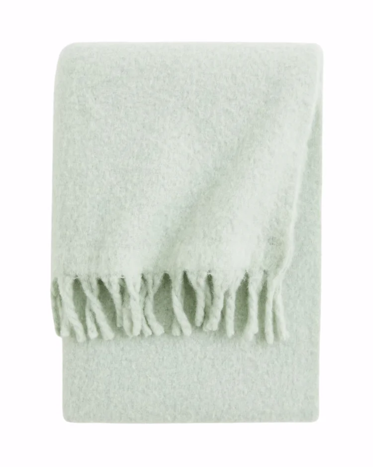 Light green wool blend blanket