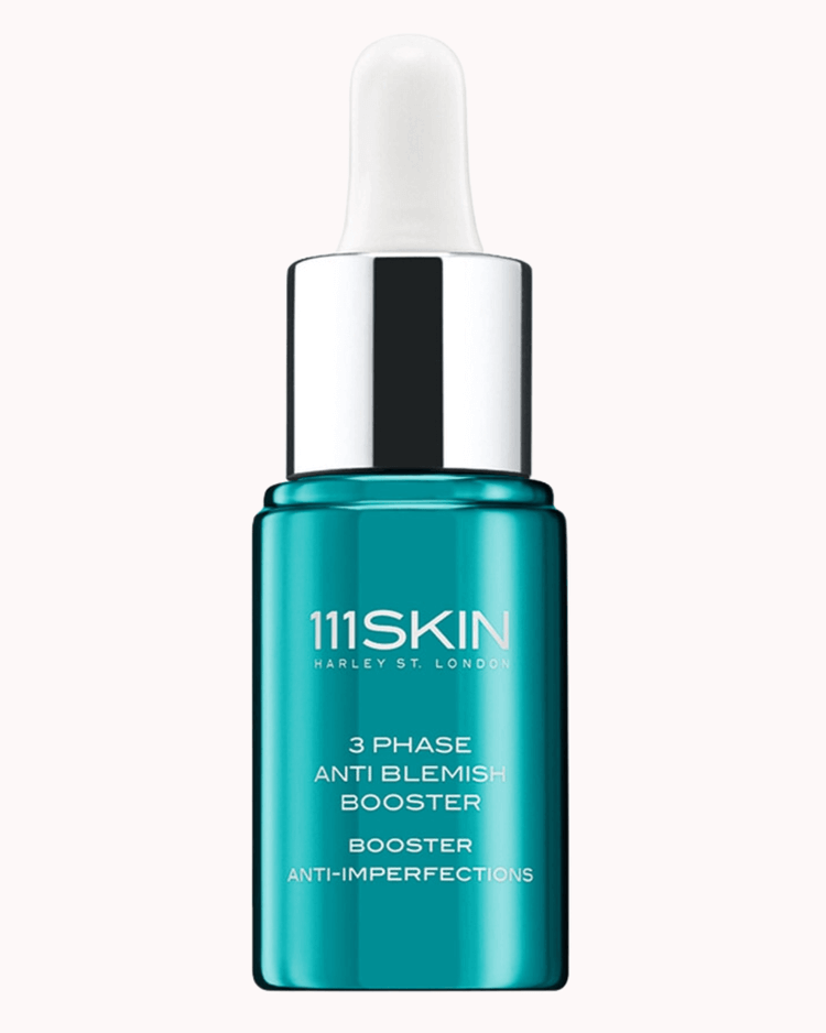 cosmetic serum in blue bottle