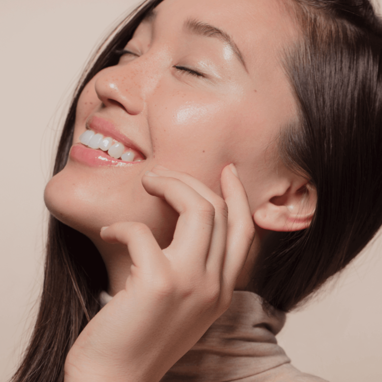 woman with clear smiling