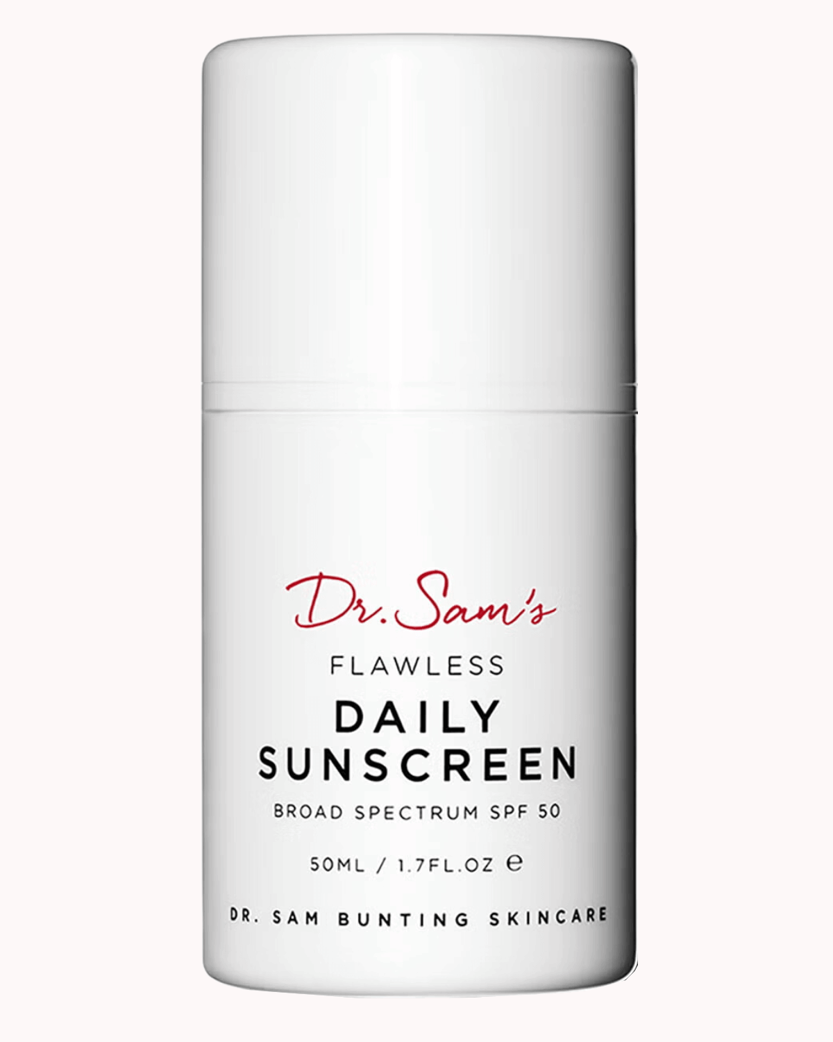 Dr+Sam's Flawless daily sunscreen SPF50. Best sunscreens for hyperpigmentation