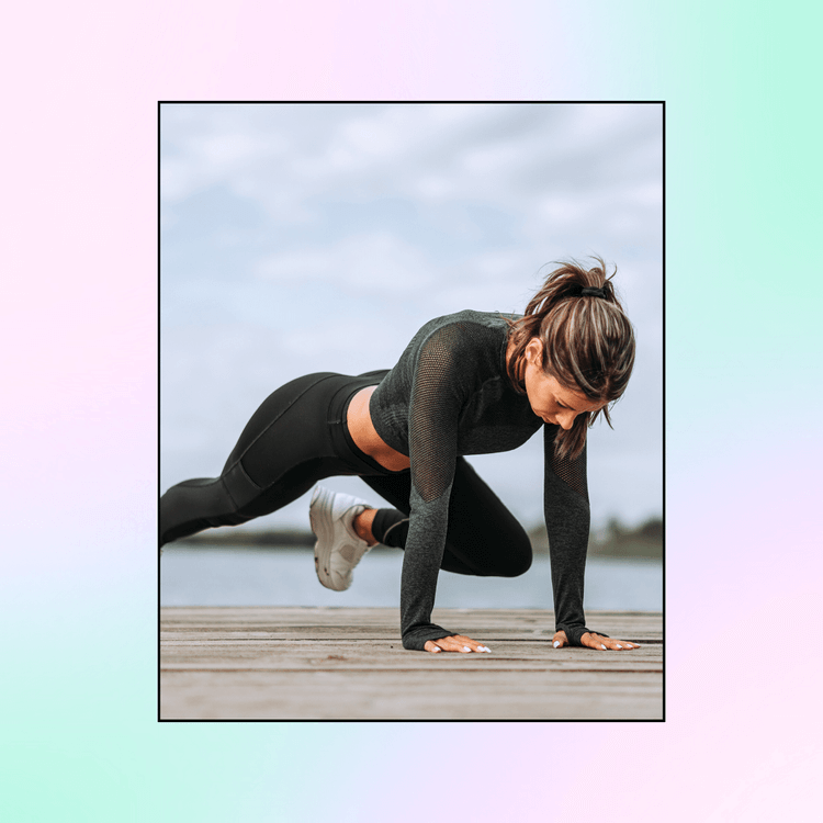 Young fit woman focused on core body workout by the river. Positive Affirmations For Discipline