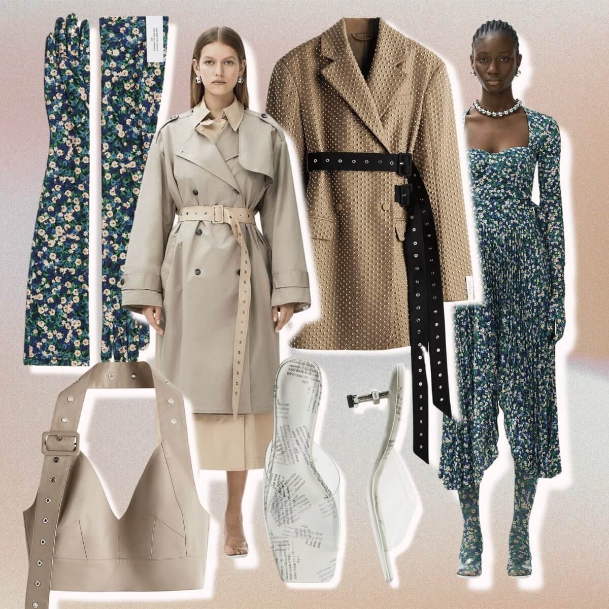 Collage of fashion pieces from the Rokh x H&M Collection