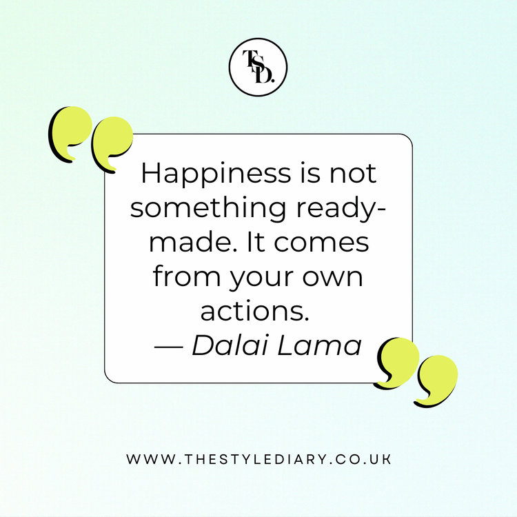 Happiness is not something ready-made. It comes from your own actions. Peace, Joy And Happiness Quotes For Instagram illustration