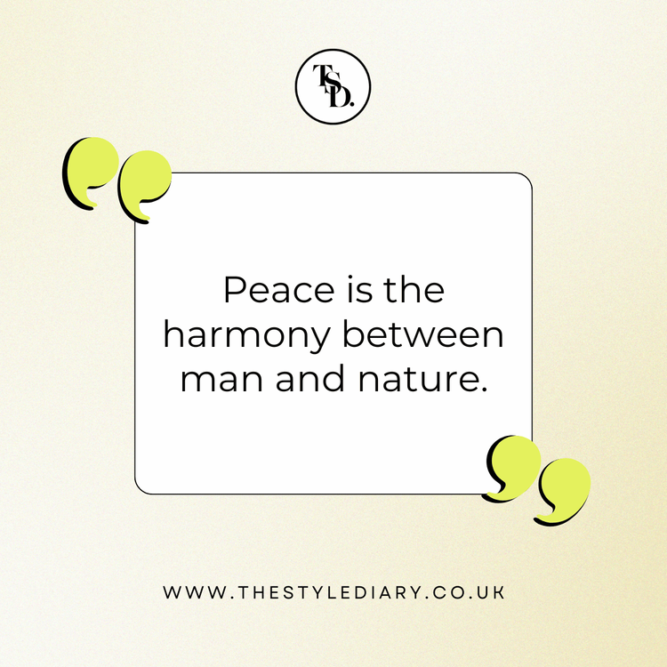 Peace is the harmony between man and nature. Nature Peace Captions For Instagram quote illustration