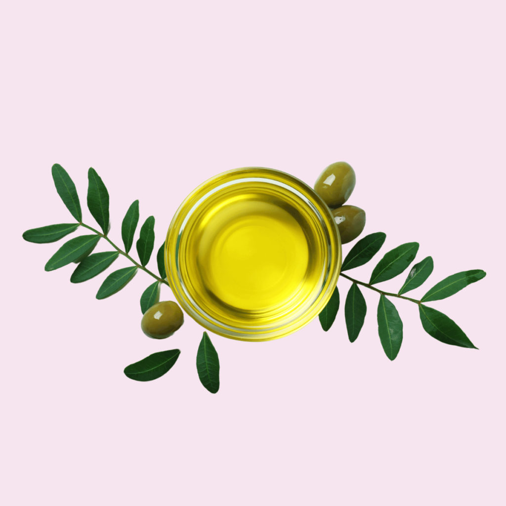 top view of olive oil in a glass