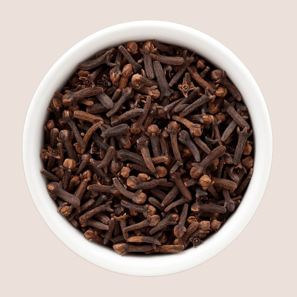 Top view of a bowl full of cloves