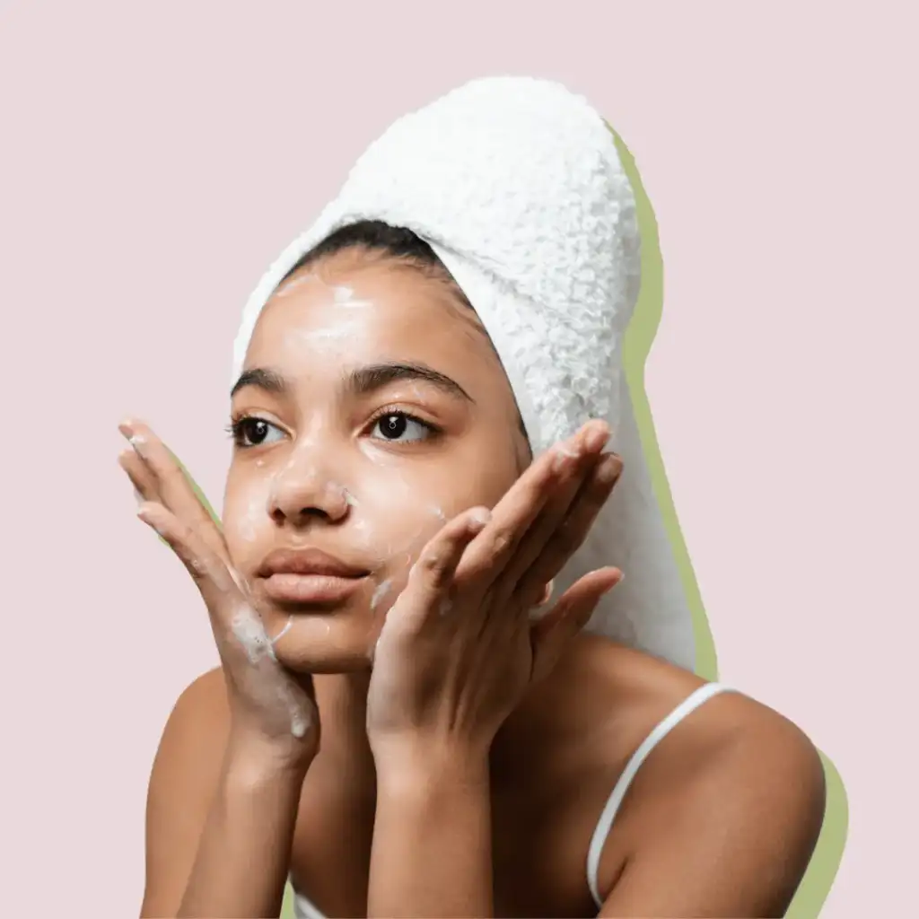 Woman doing a face mask