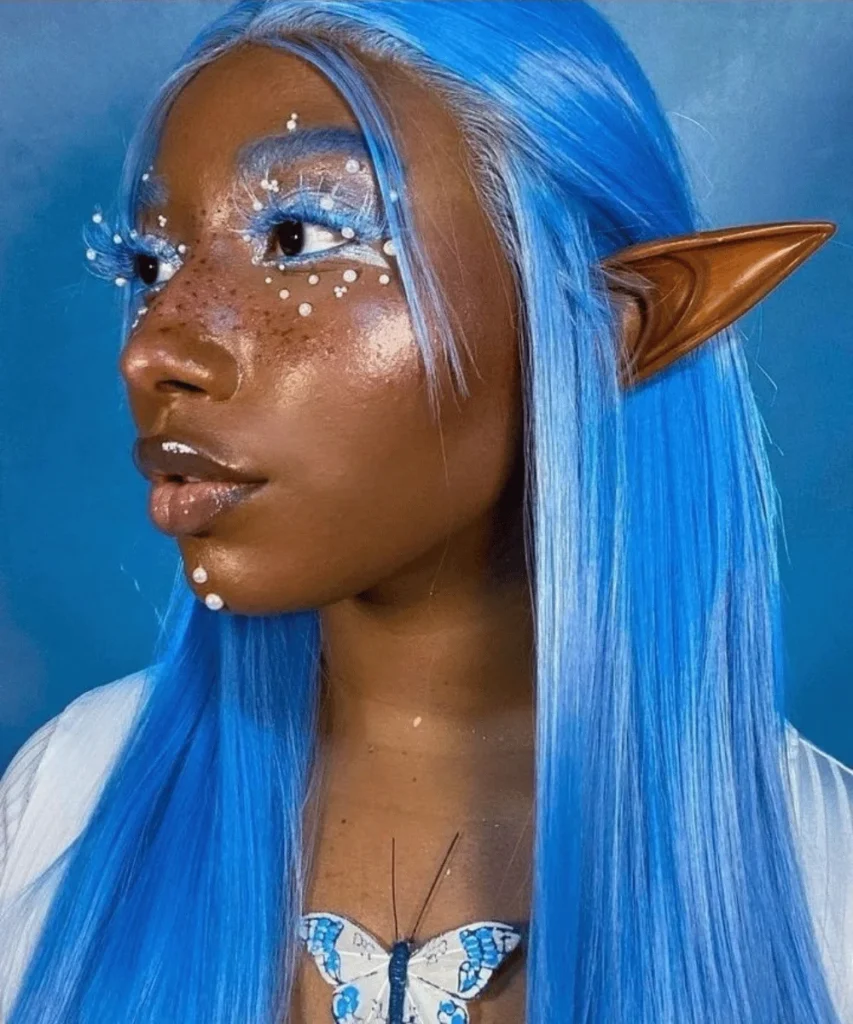 electric blue fairy makeup