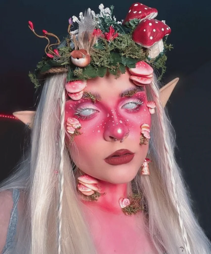 mushroom theme fairy makeup look