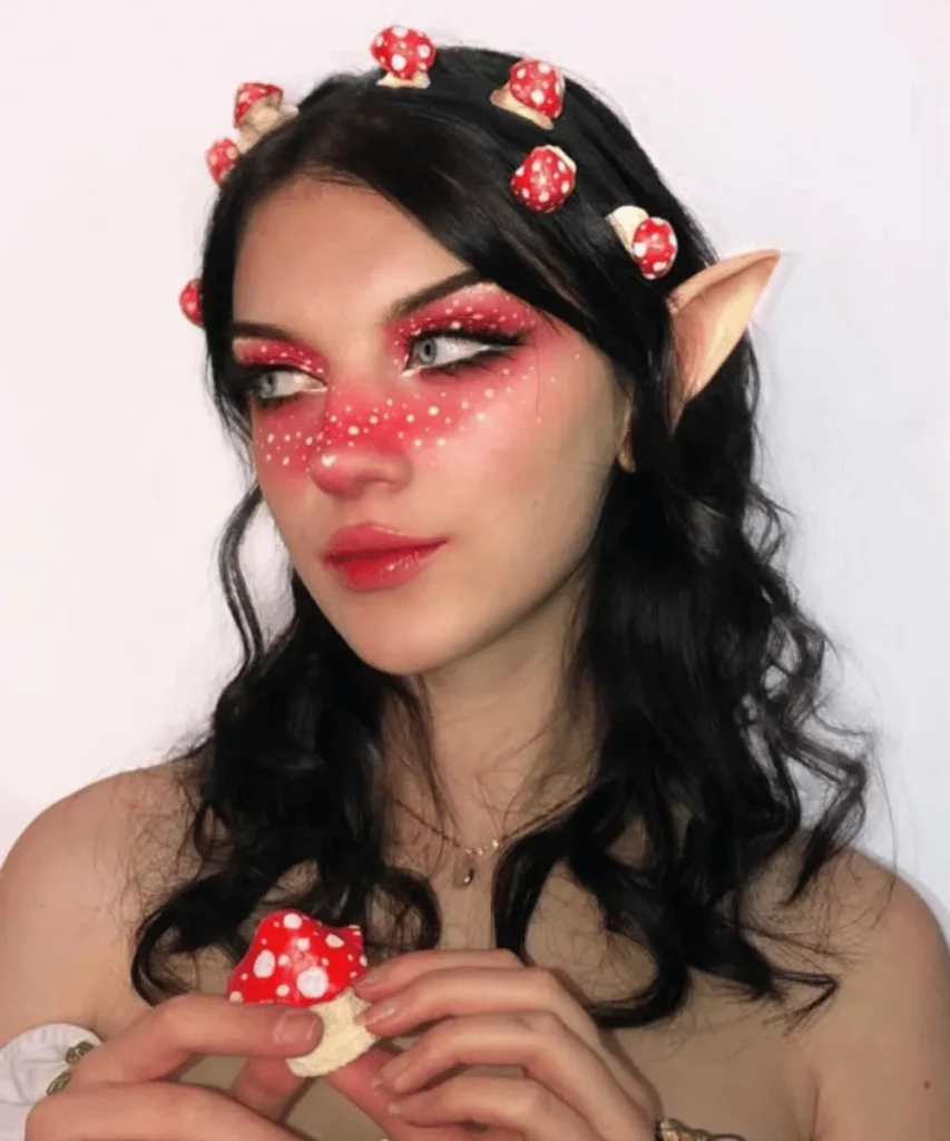 mushroom fairy makeup look