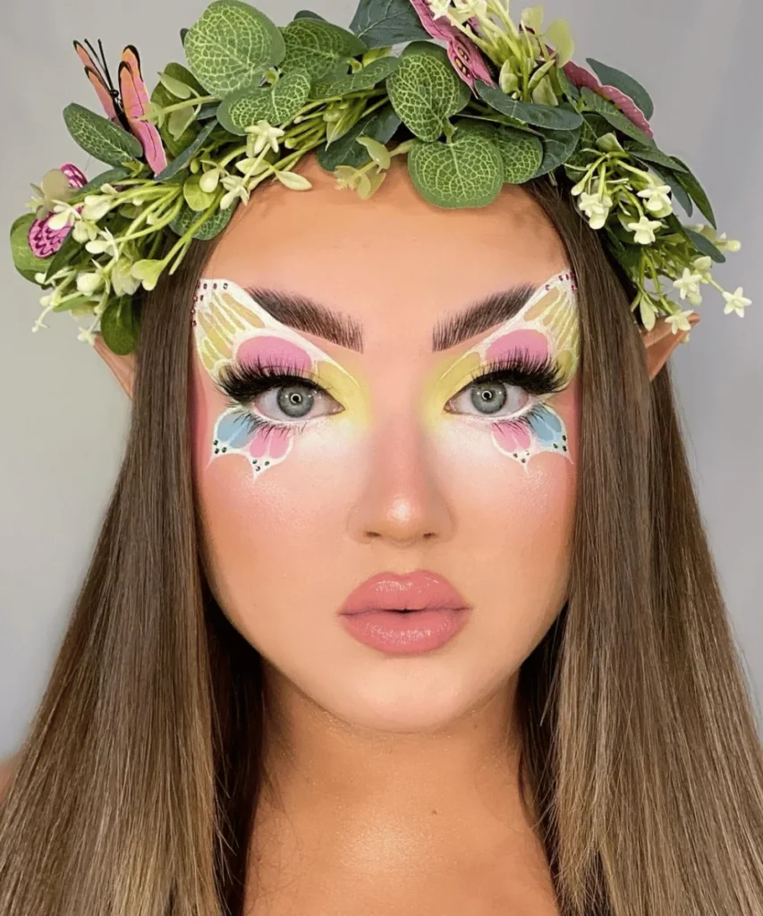 floral crown fairy makeup