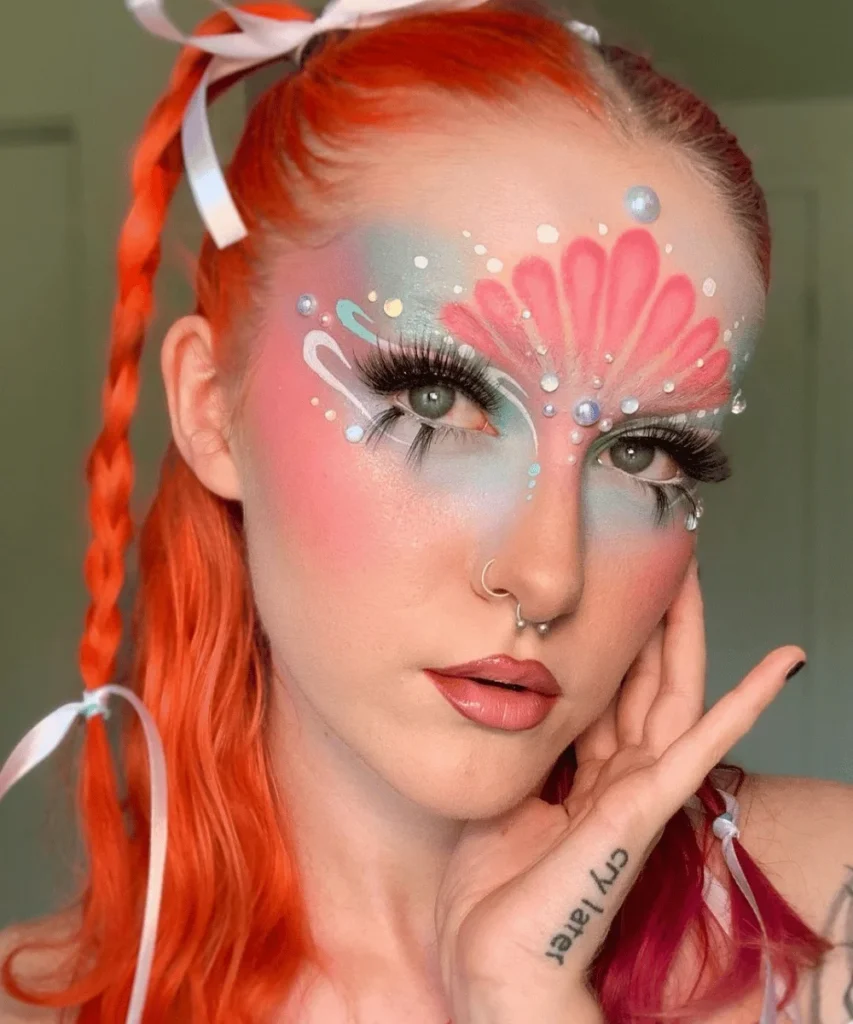 coral fairy makeup