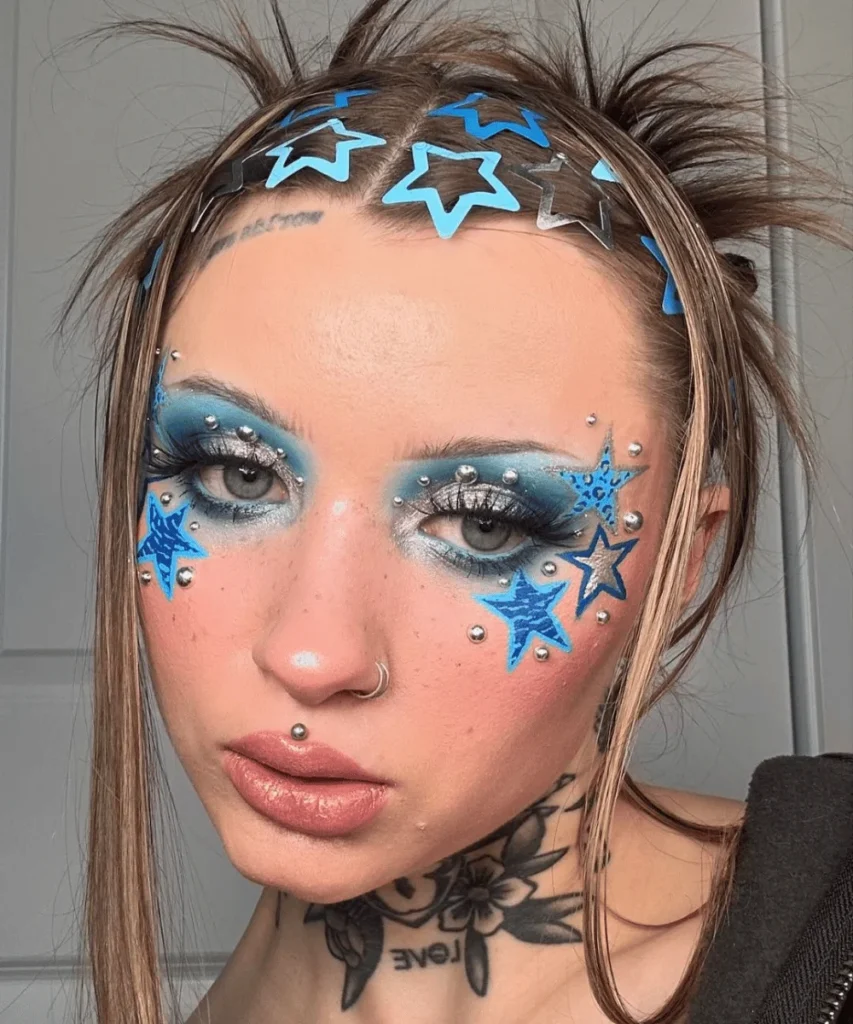 blue stars fairy makeup