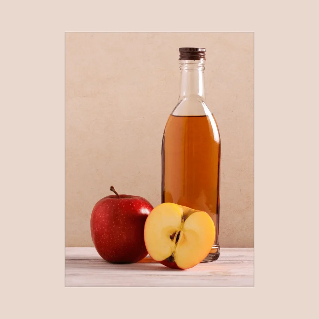 Natural apple vinegar in a bottle