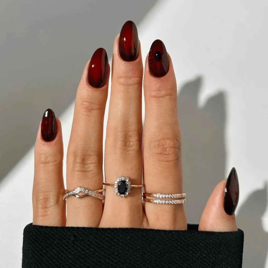 vampy aura Halloween nails