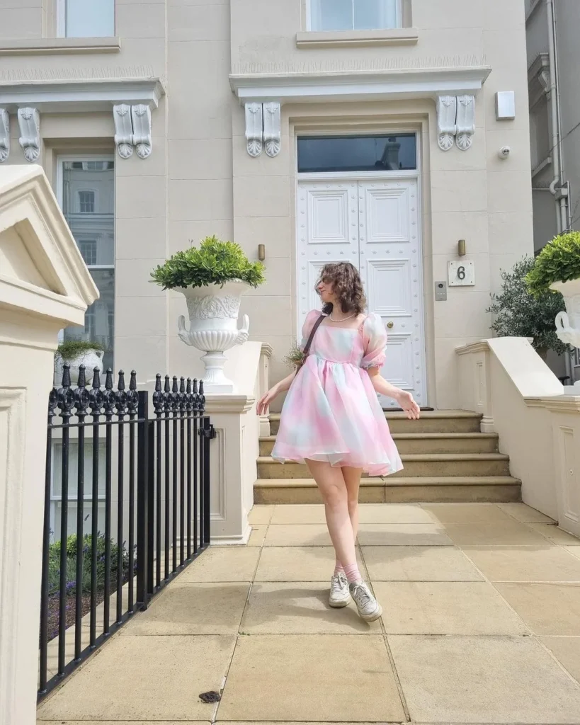 pink floral dress outfit