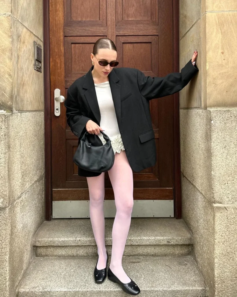 ballerina outfit with a black blazer