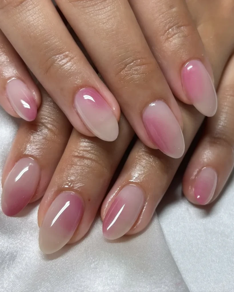 pink and white nail design