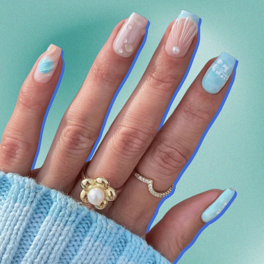 Aquamarine nail designs