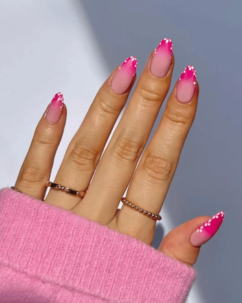 Hot pink nail art