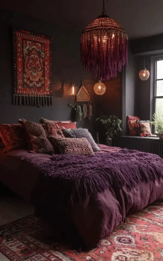 boho dark bedroom